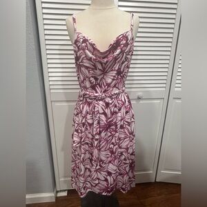 Ann Taylor Dress Women  Medium Pink Purple White Floral Shift Stretch NWT